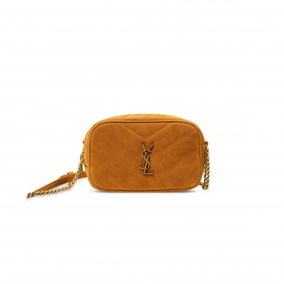 YSL LOULOU MINI CAMERA BAG IN MATELASSÉ SUEDE 869816 (18.5*11.5*5cm)
